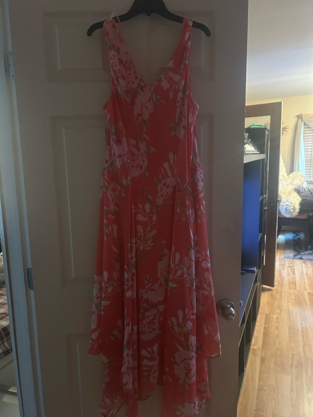 Robbie Bee Coral Floral High-Low Maxi Dress